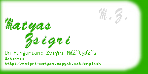 matyas zsigri business card
